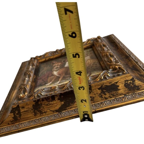 Pampered Chihuahua Dog Print NY Artist Elaine Vollherbst Matted Ornate Frame 13" - Picture 10 of 13